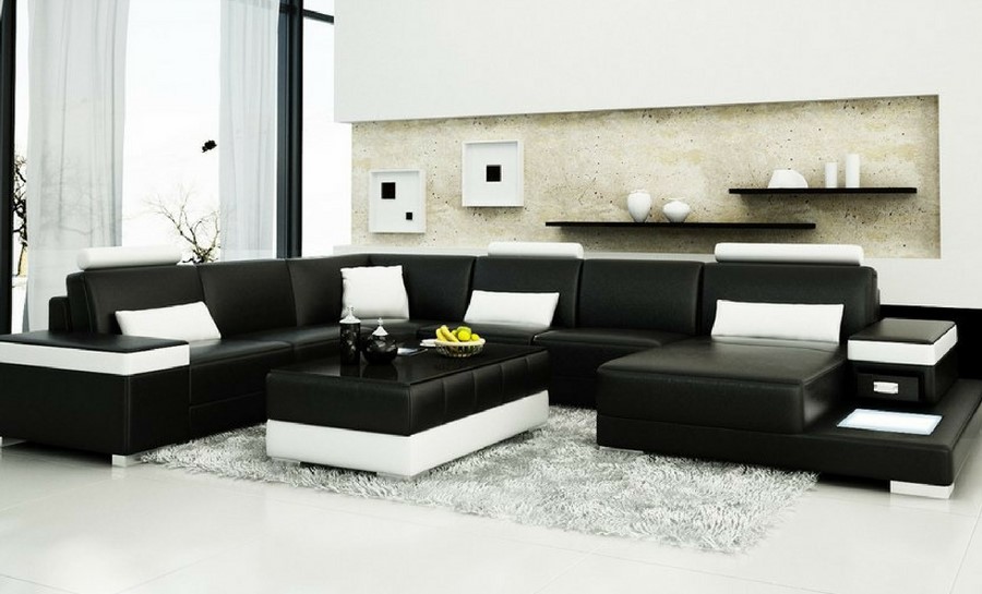 Juliet - U - Leather Sofa Lounge Set